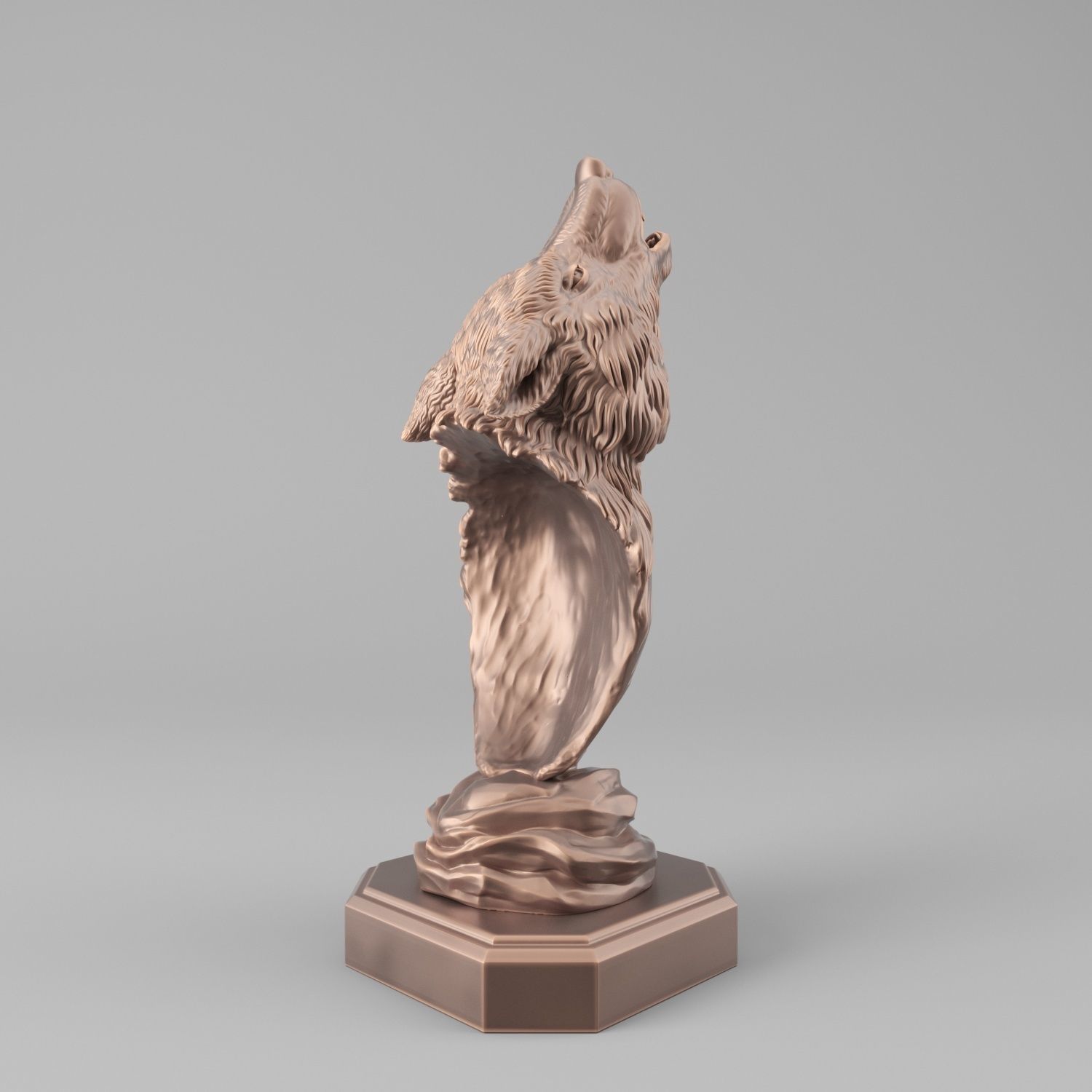 Wolf head howl 3D print model_5