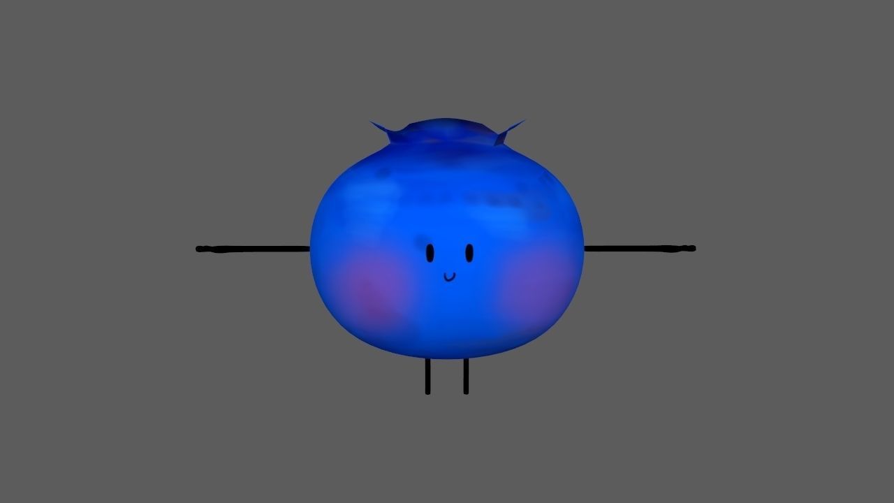 Cartoon Blueberry Rig 3D model_2