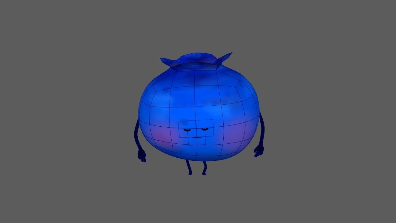 Cartoon Blueberry Rig 3D model_15