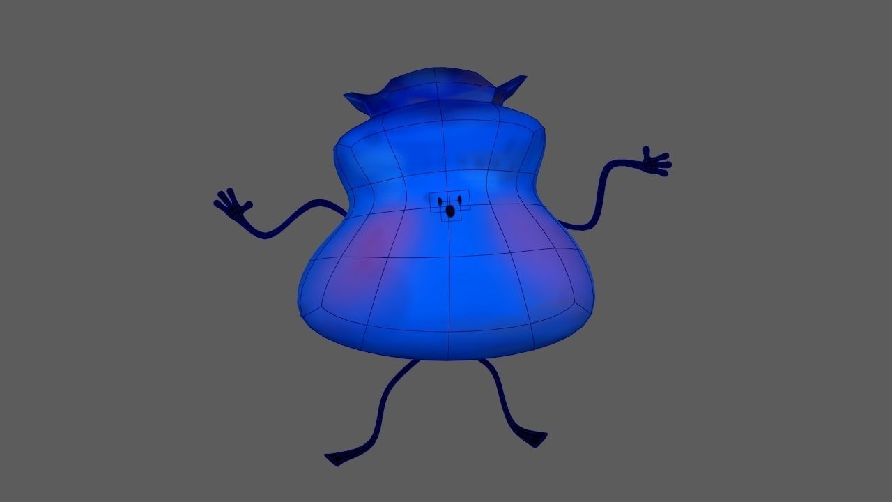 Cartoon Blueberry Rig 3D model_14