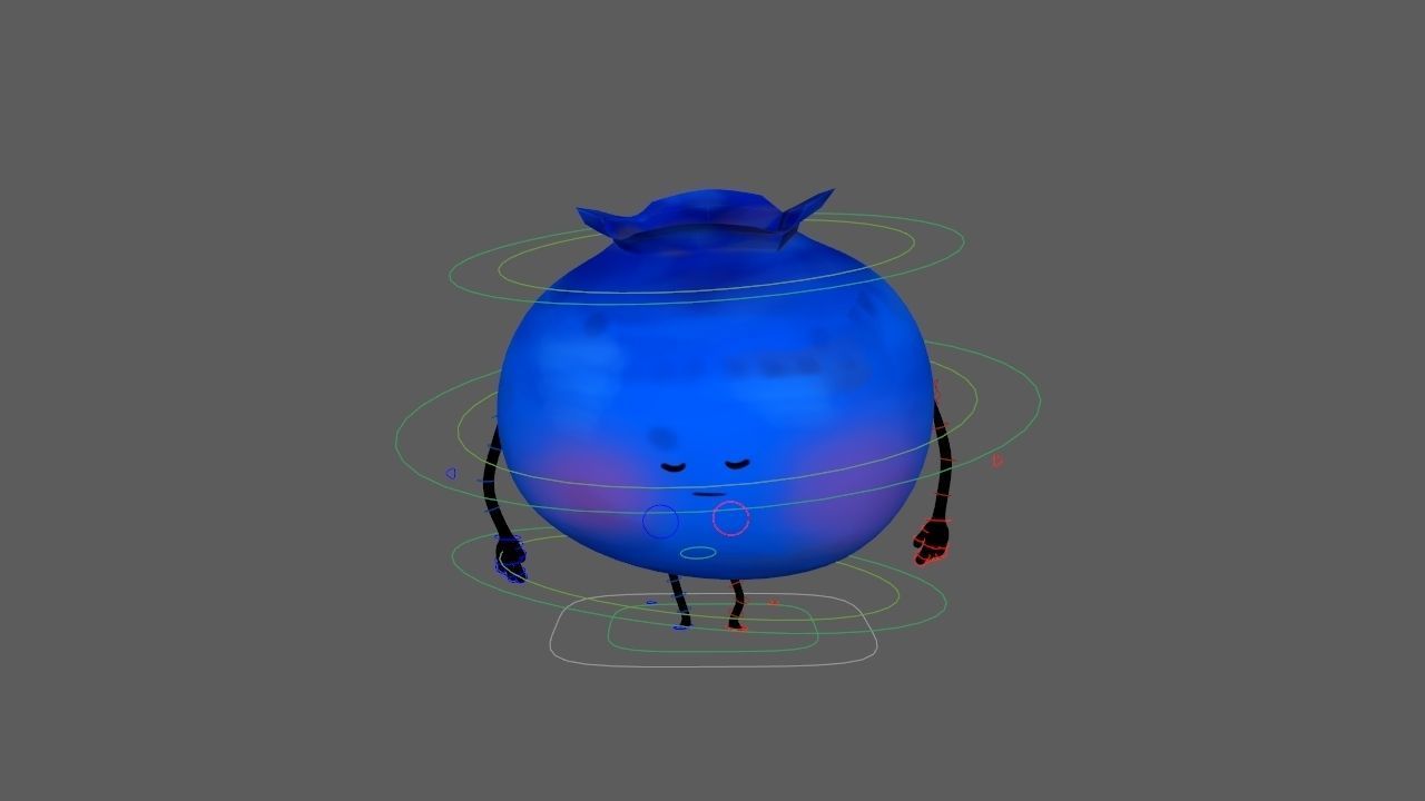 Cartoon Blueberry Rig 3D model_10