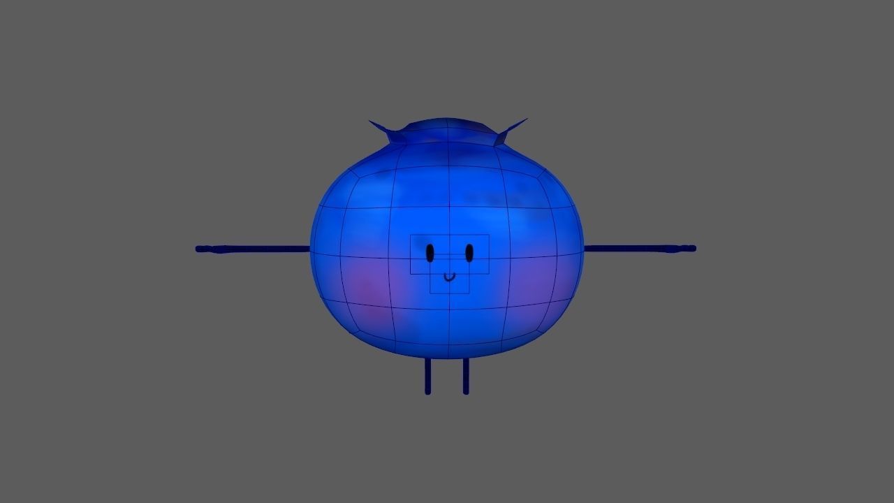 Cartoon Blueberry Rig 3D model_11