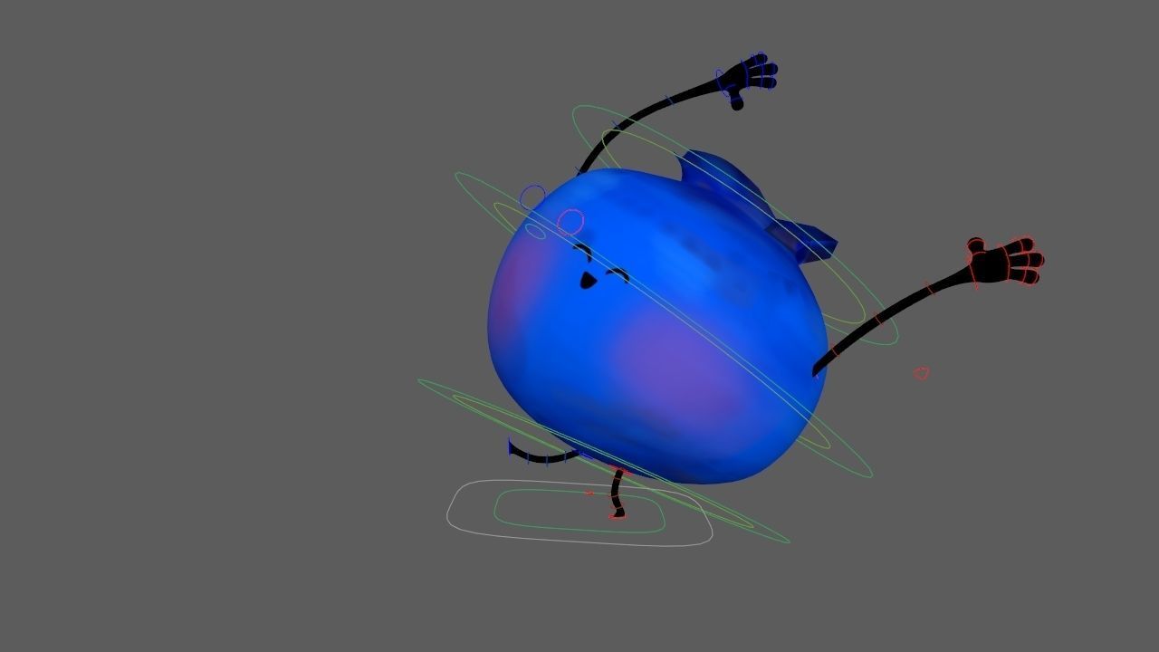 Cartoon Blueberry Rig 3D model_7
