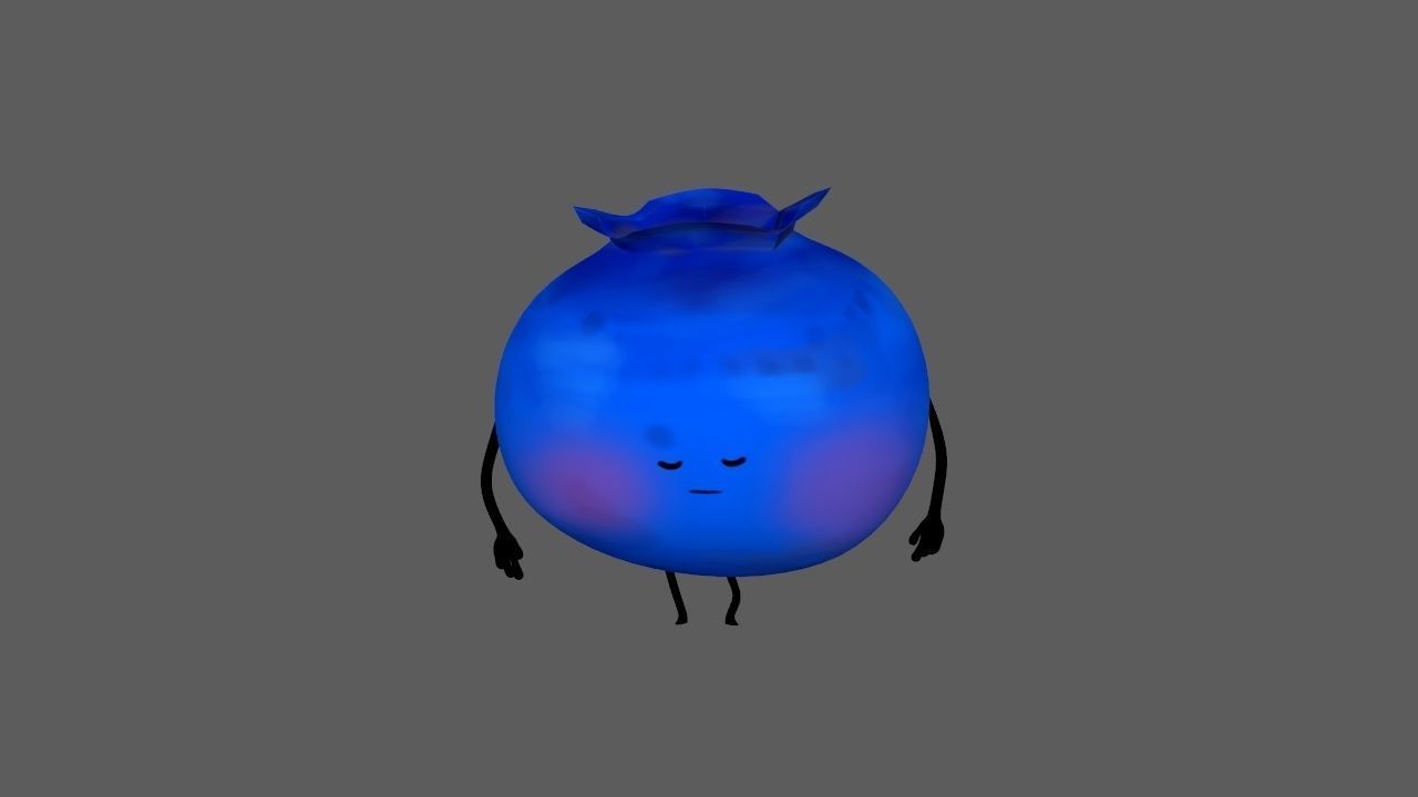 Cartoon Blueberry Rig 3D model_5