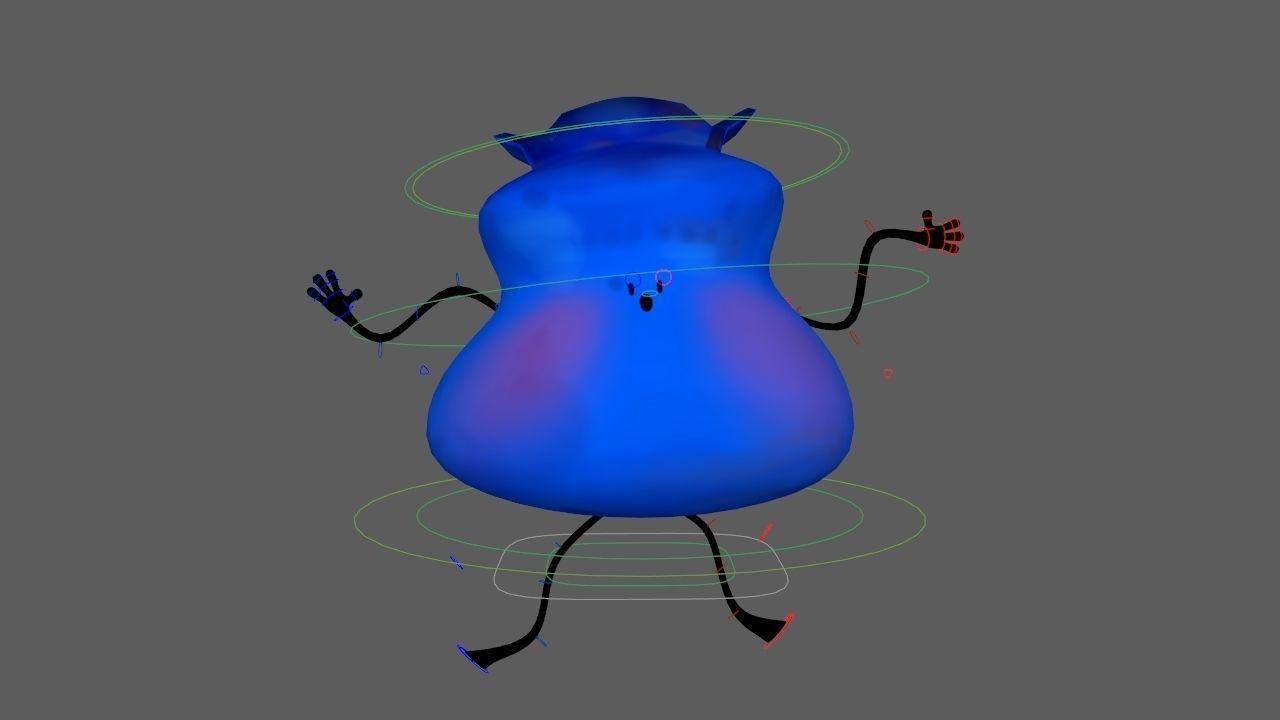Cartoon Blueberry Rig 3D model_9