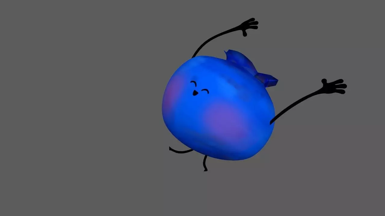 Cartoon Blueberry Rig 3D model_0