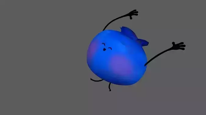 Cartoon Blueberry Rig 3D model