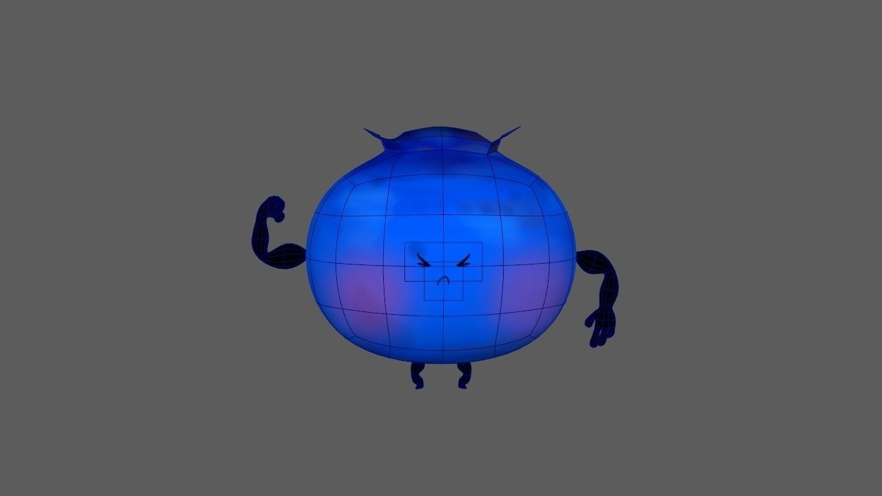 Cartoon Blueberry Rig 3D model_13