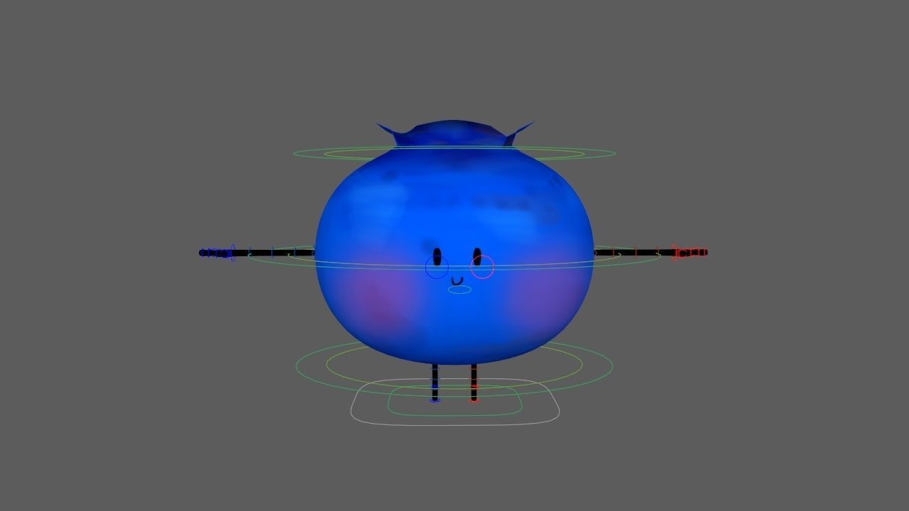 Cartoon Blueberry Rig 3D model_6