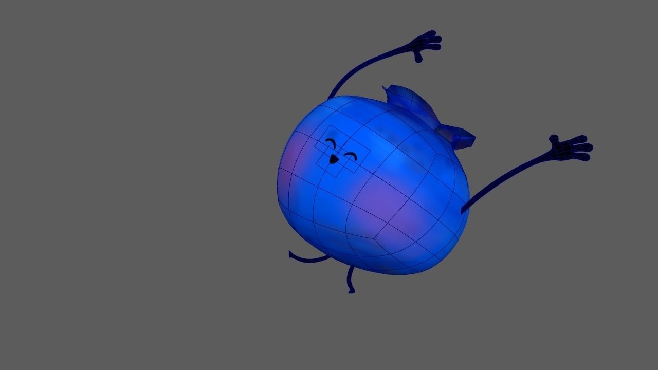 Cartoon Blueberry Rig 3D model_12