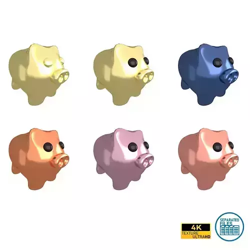 Piggy Bank V1 Pack 02 Low-poly 3D model