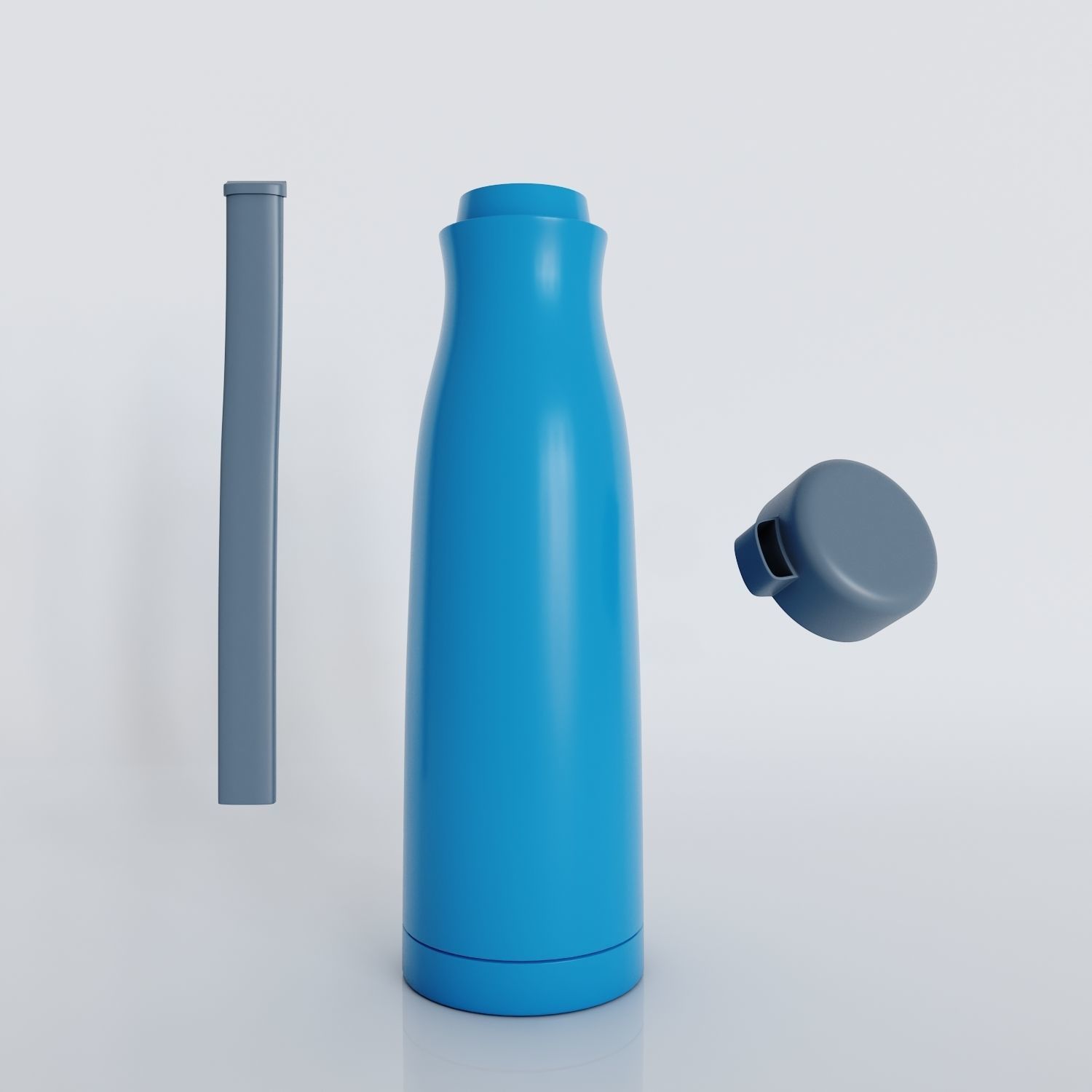 Tupperware Inspired Water Bottle 3D model_2