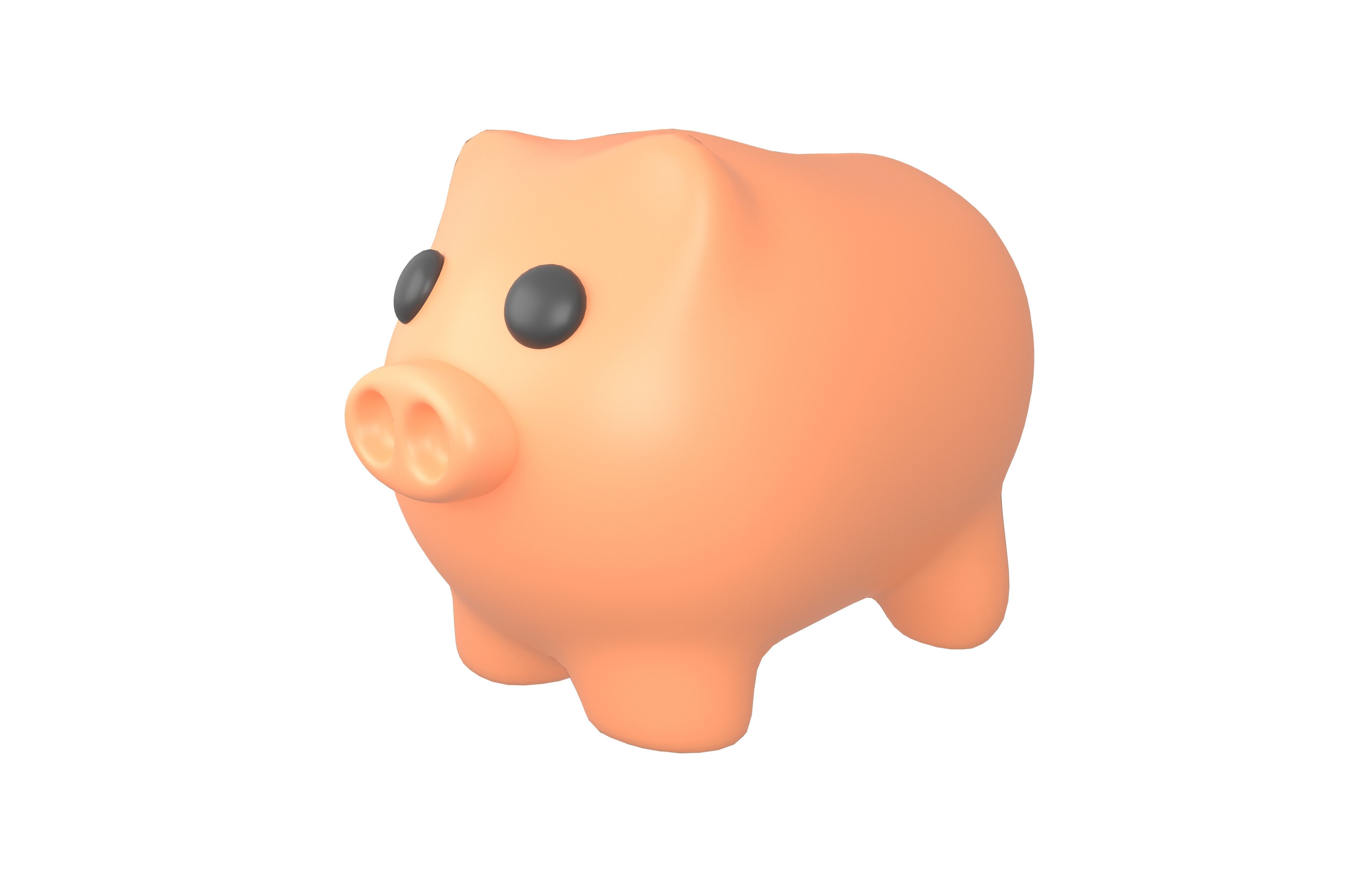 Piggy Bank V1 Pack 02 Low-poly 3D model_10