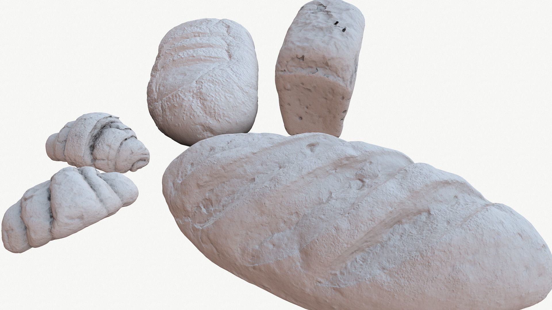 3d scans collection flour bread 3D Low-poly 3D model_27