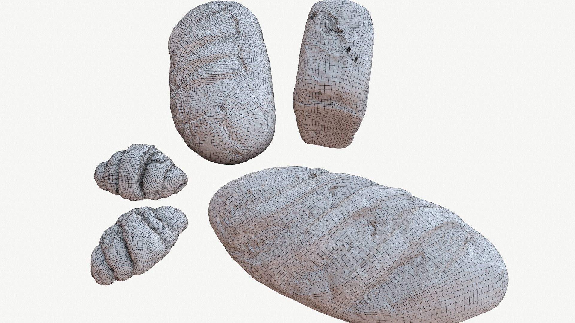 3d scans collection flour bread 3D Low-poly 3D model_30