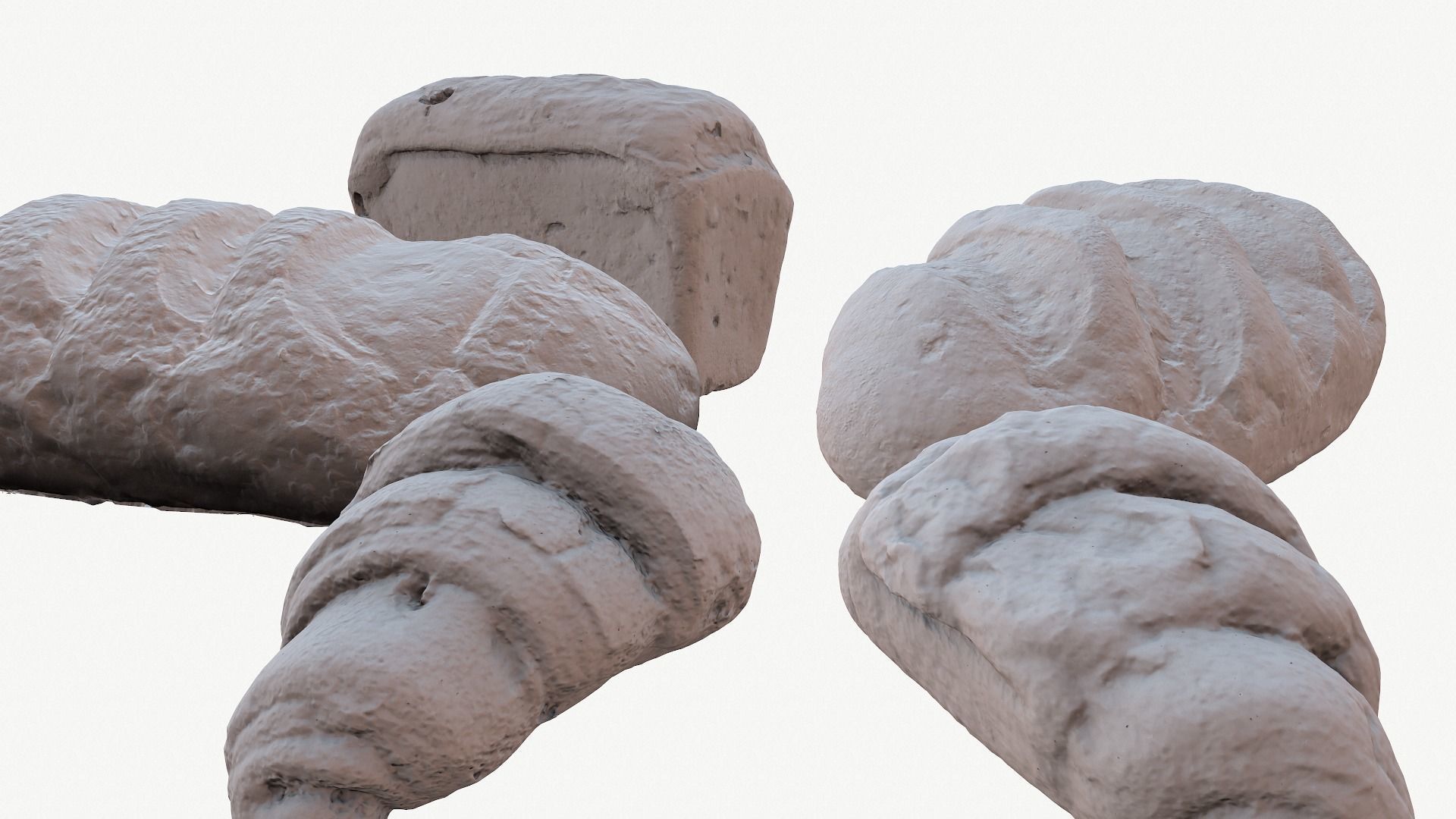 3d scans collection flour bread 3D Low-poly 3D model_31