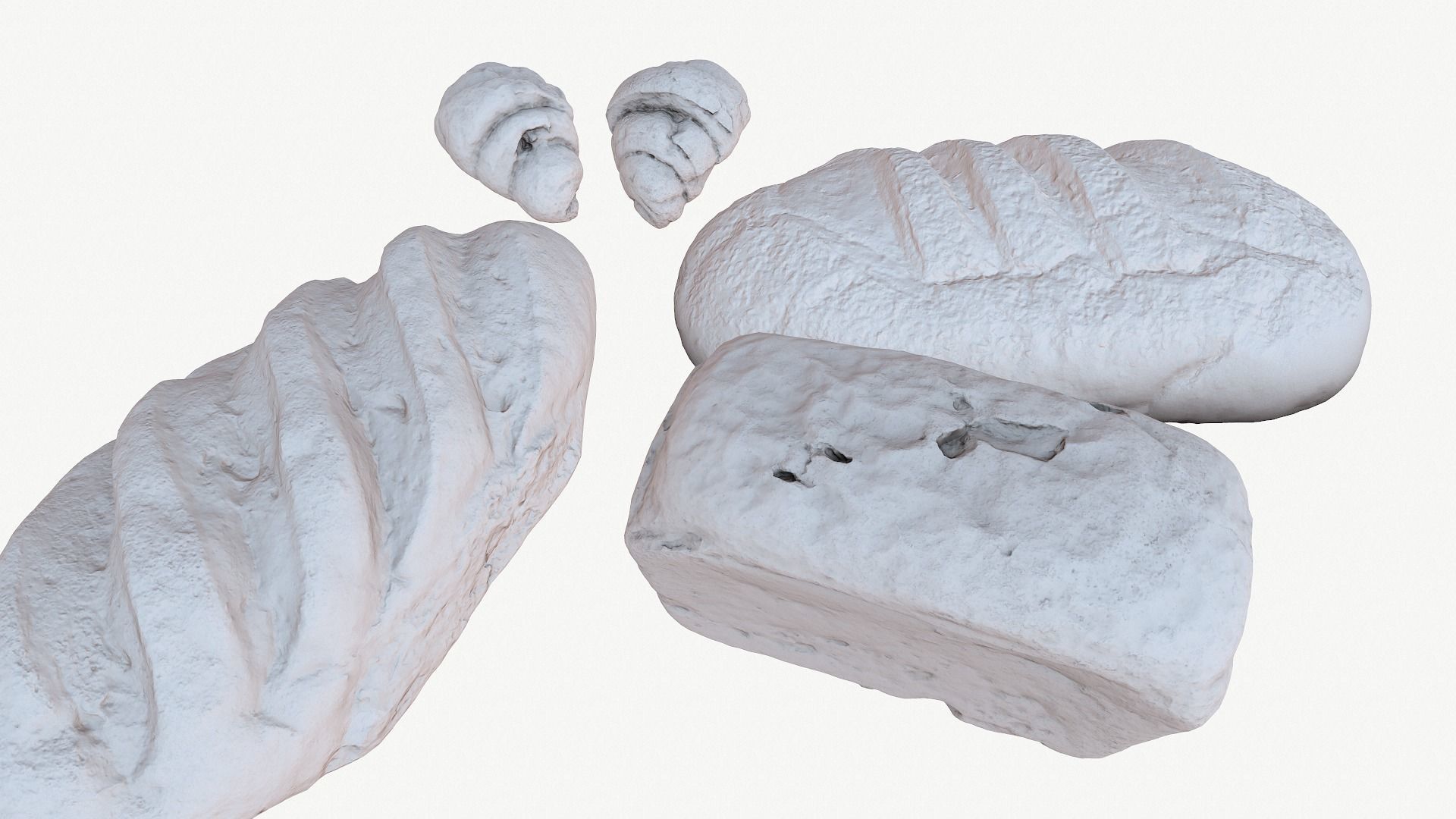 3d scans collection flour bread 3D Low-poly 3D model_28