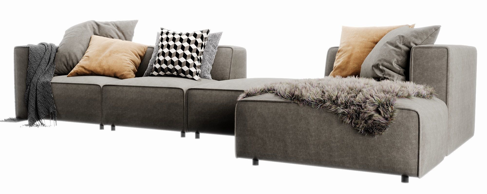 Boconcept carmo chaise lounge 3D model_7