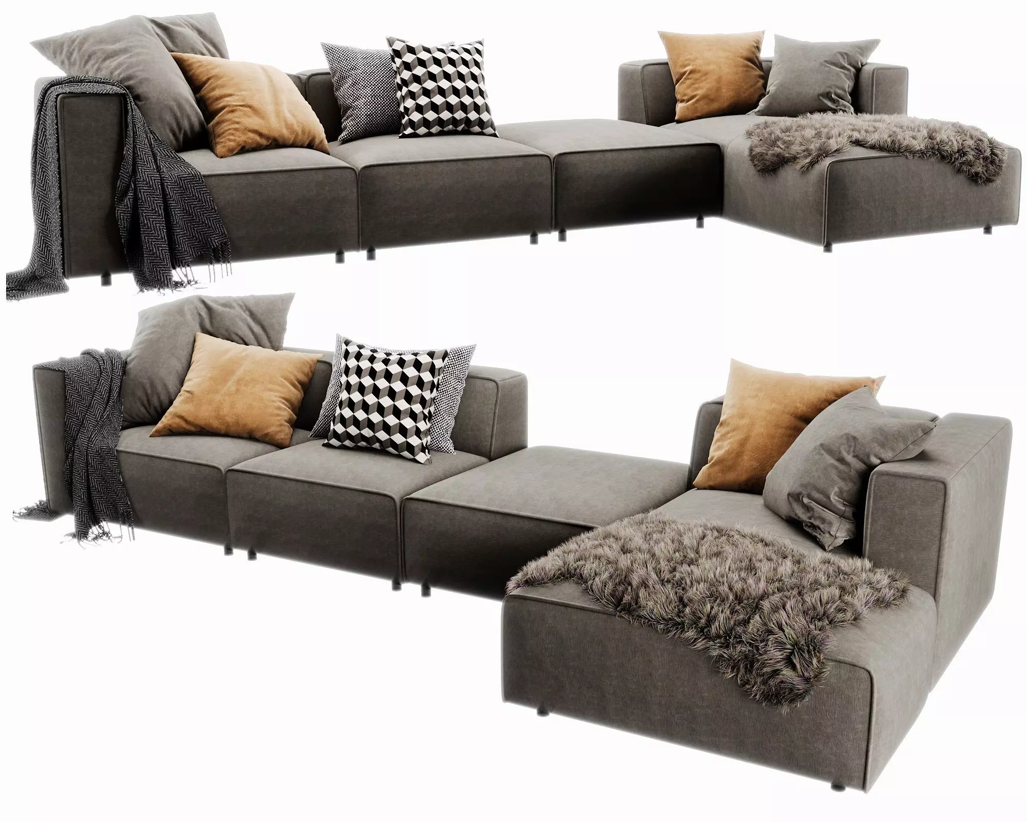 Boconcept carmo chaise lounge 3D model_0