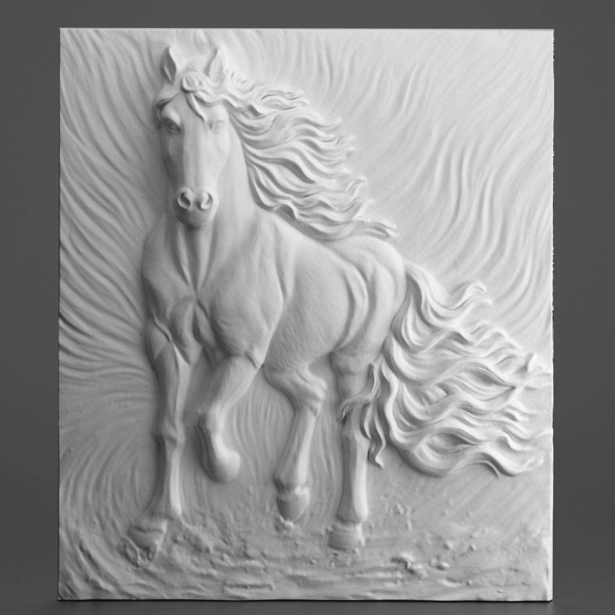Horse Carving Panel 3D model