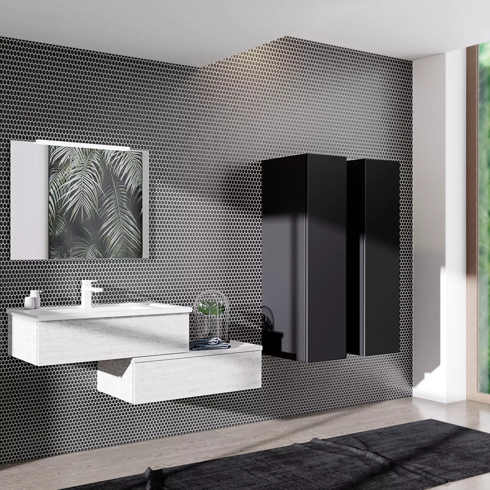 Bathroom furniture set 01 3D model_0