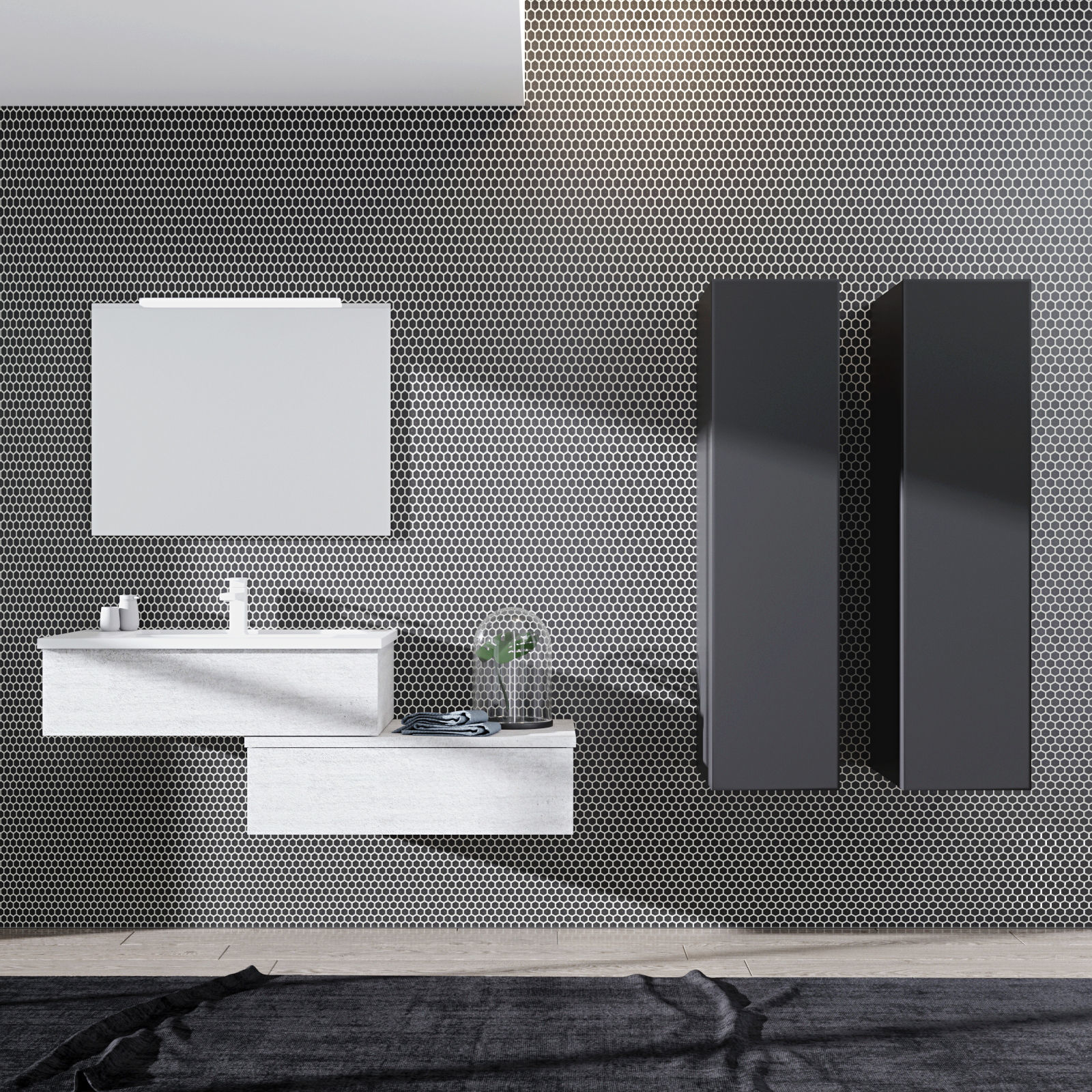 Bathroom furniture set 01 3D model_3