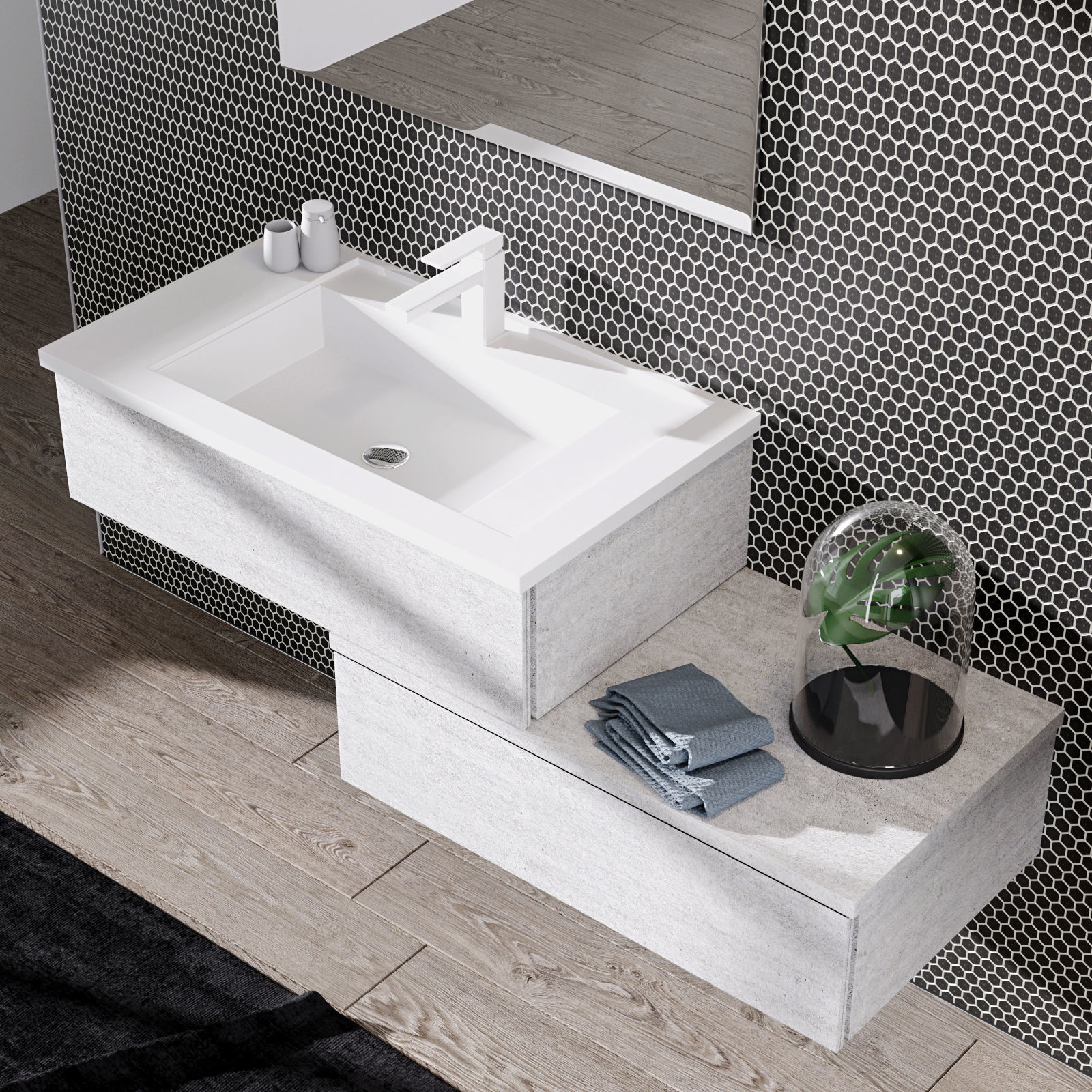 Bathroom furniture set 01 3D model_1