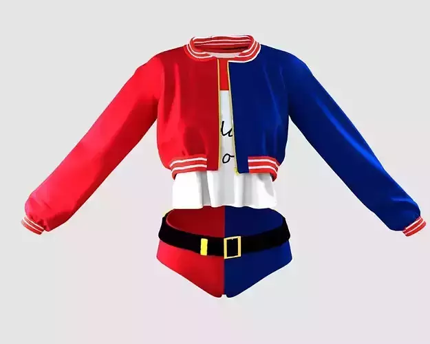 3D Model of Halloween Costume Harley Quinn