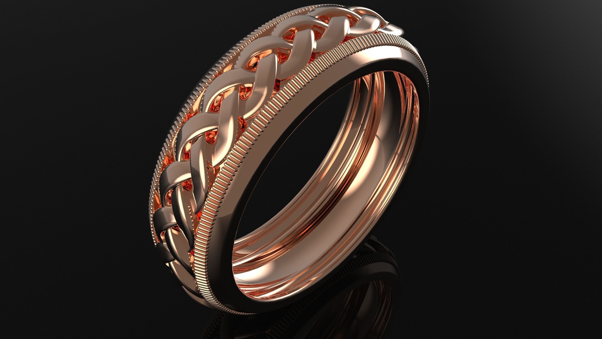Engagement ring 3D print model_1