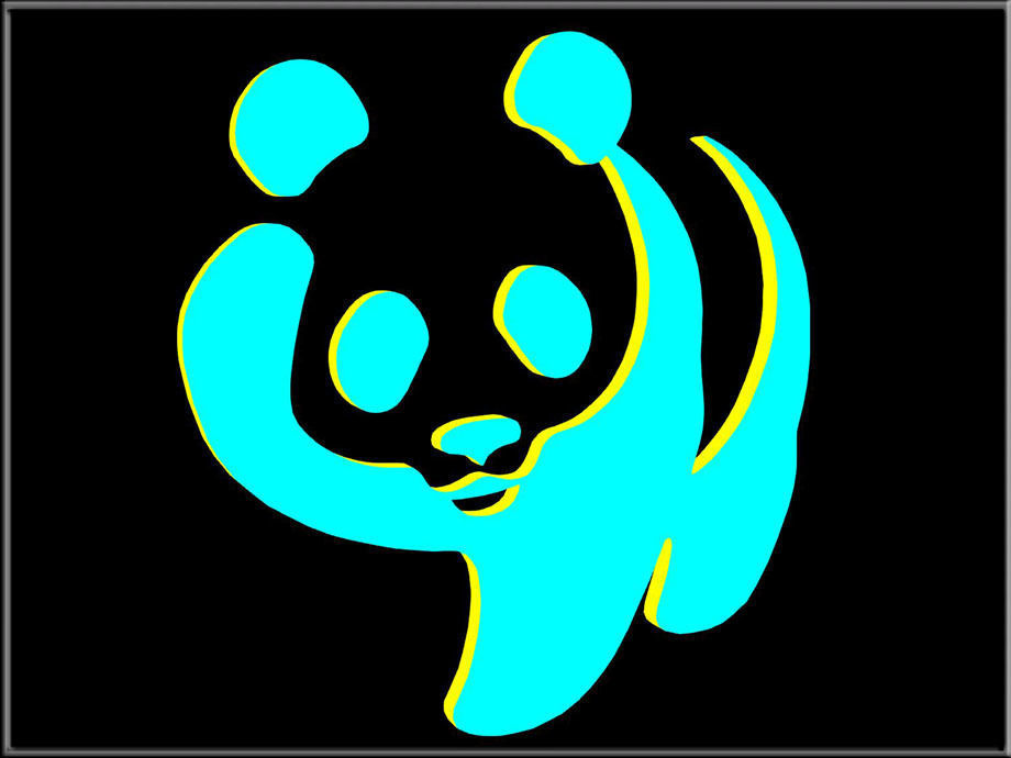 Panda bear logo Low-poly 3D model_2