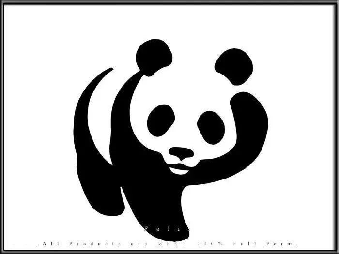 Panda bear logo Low-poly 3D model_0