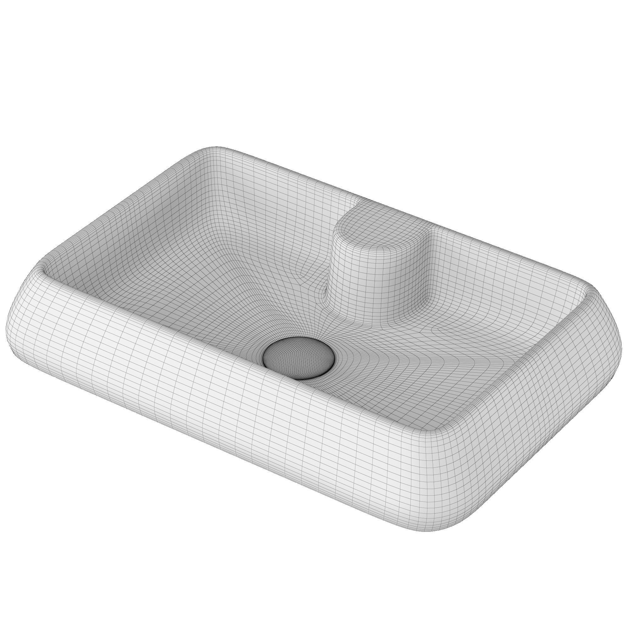 TableTop Basin in rounded rectangle shape Modeled in 3ds max 3D model_9