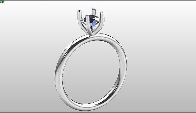 Soliteire mm diamond Ring Size 52 3D model 3D printable CGTrader