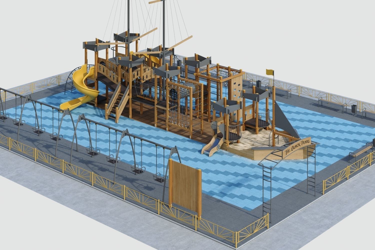 Children playground Pirate ship 3D model_14