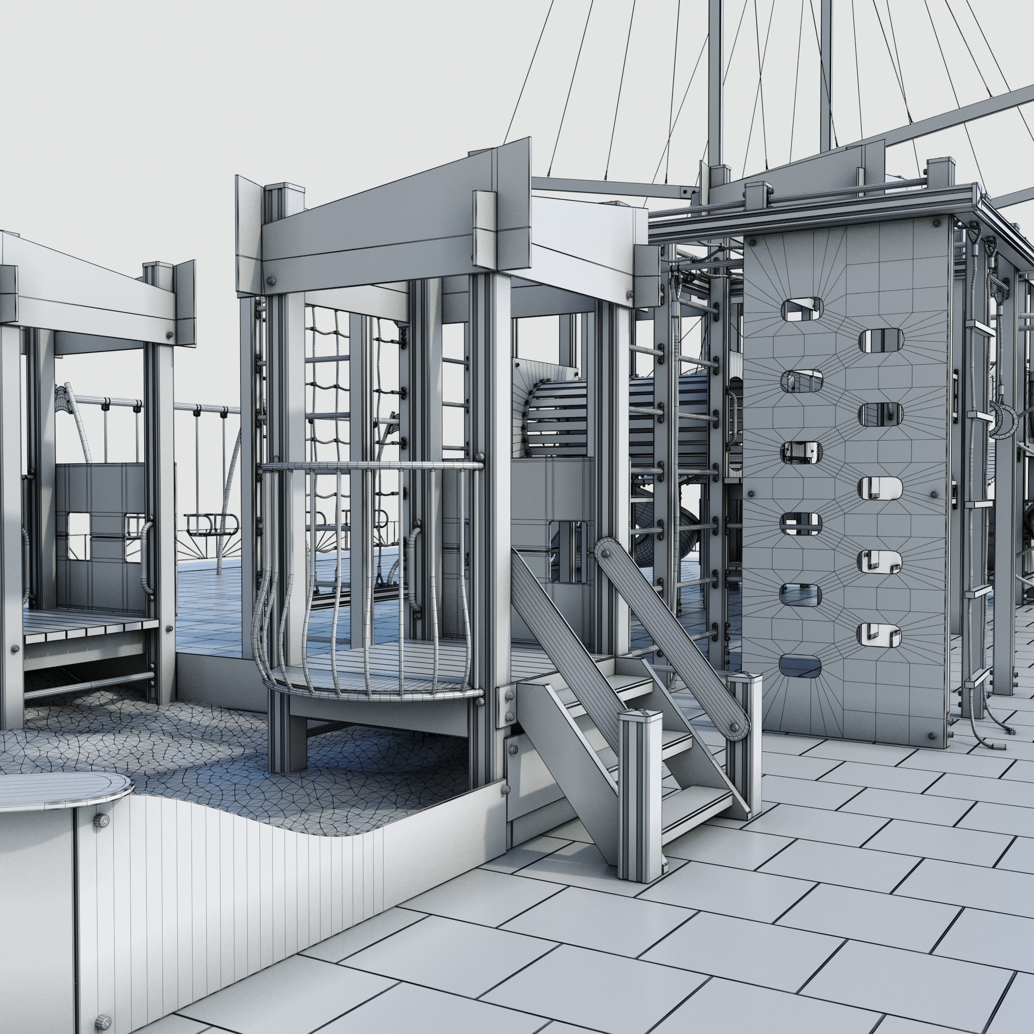 Children playground Pirate ship 3D model_31