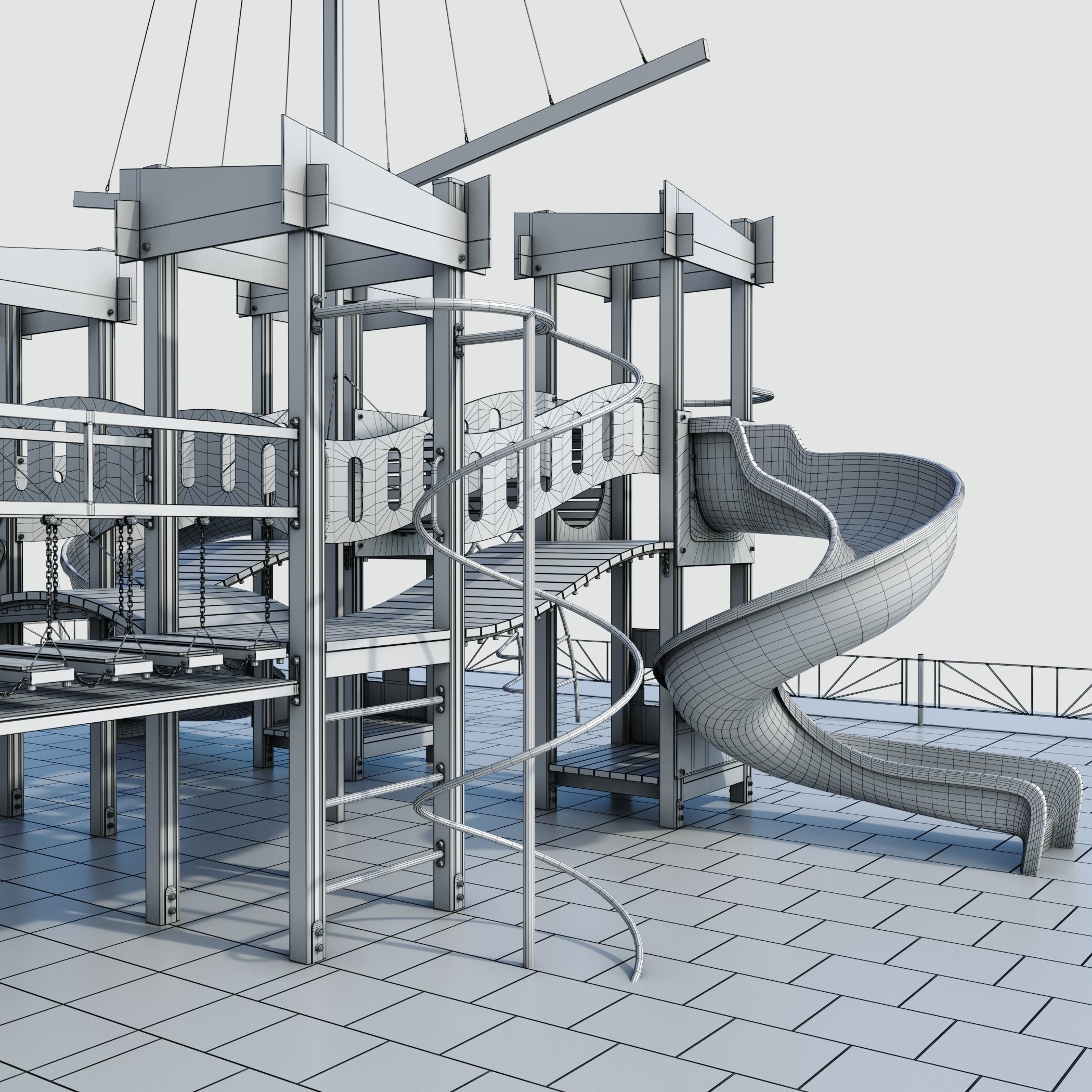 Children playground Pirate ship 3D model_29