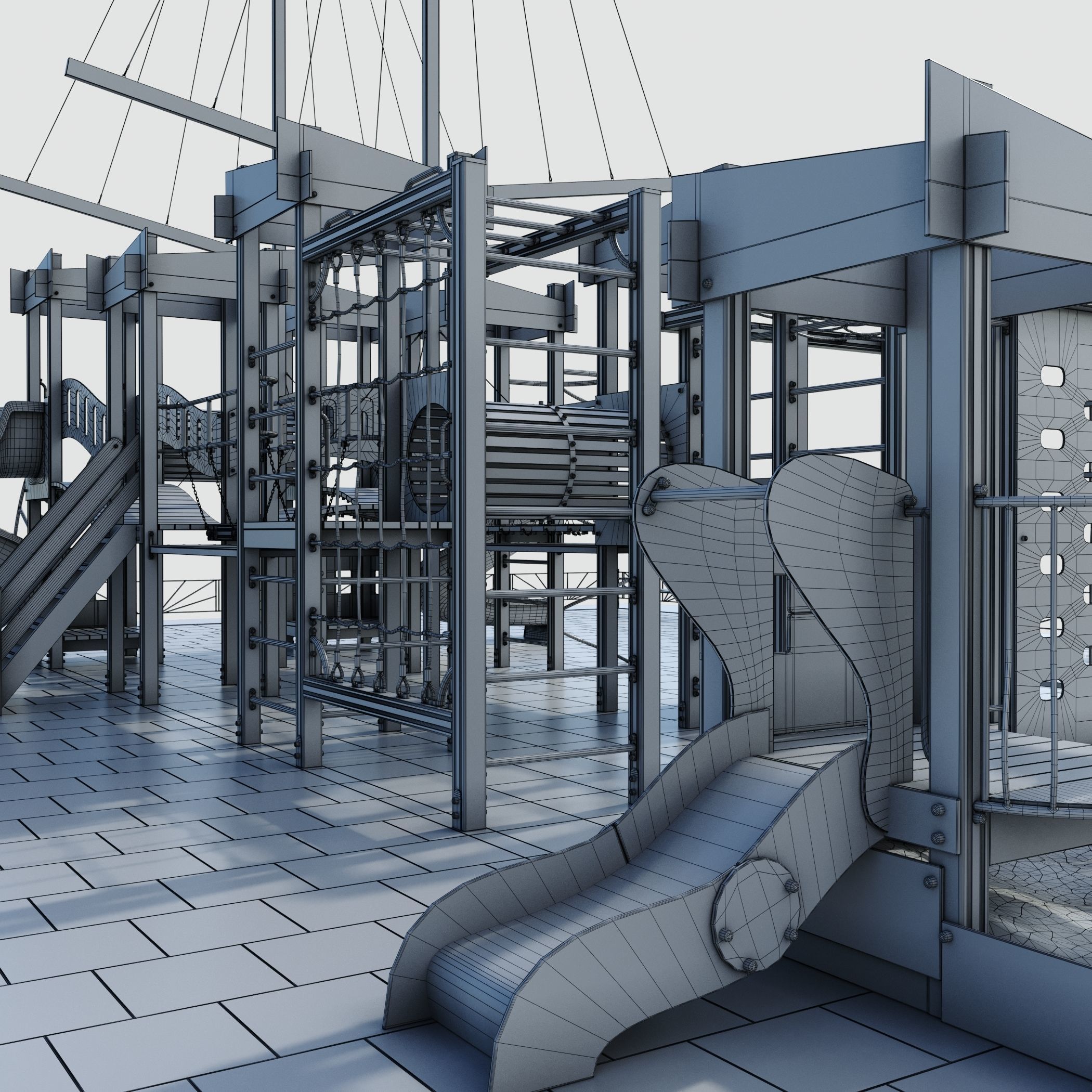 Children playground Pirate ship 3D model_36