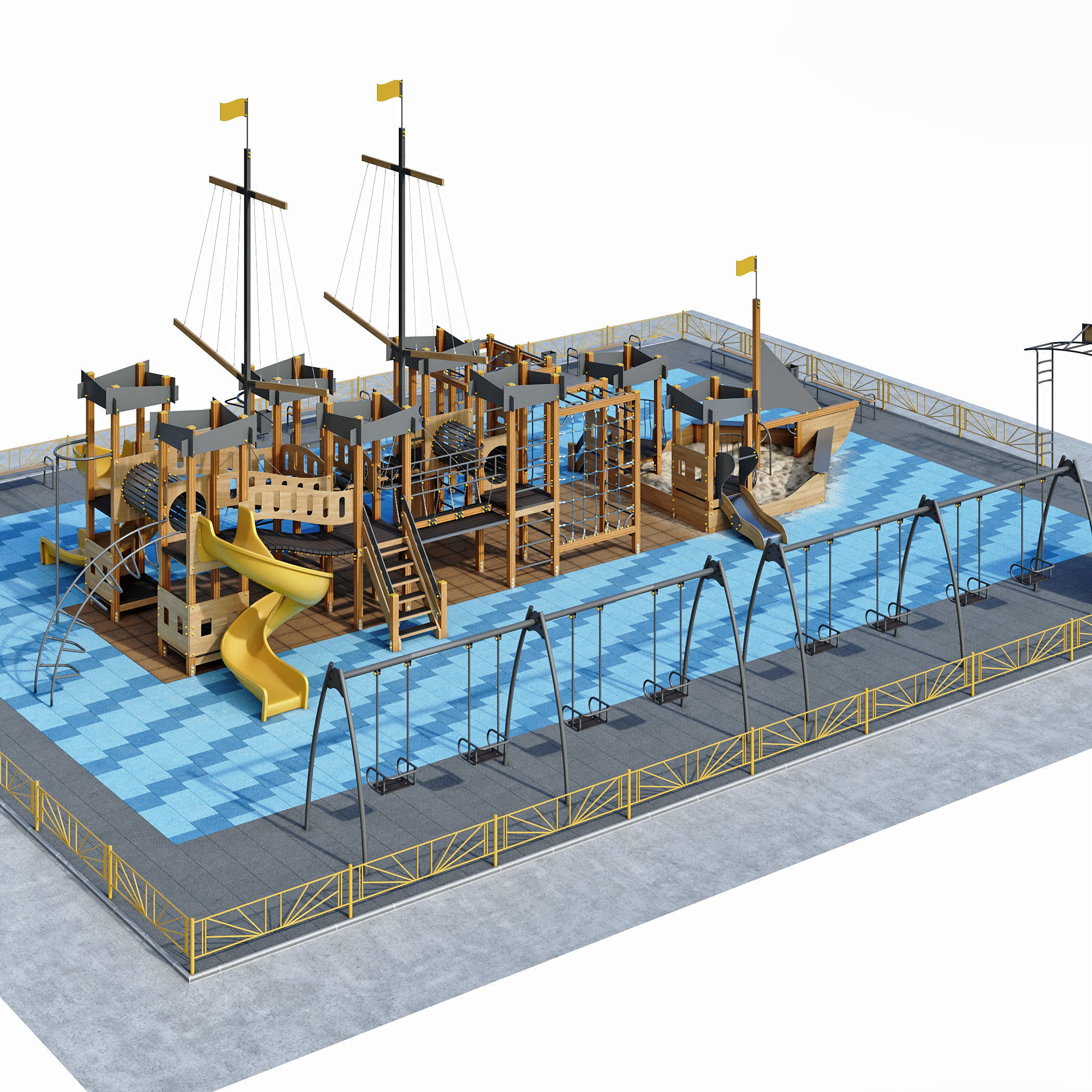 Children playground Pirate ship 3D model_1