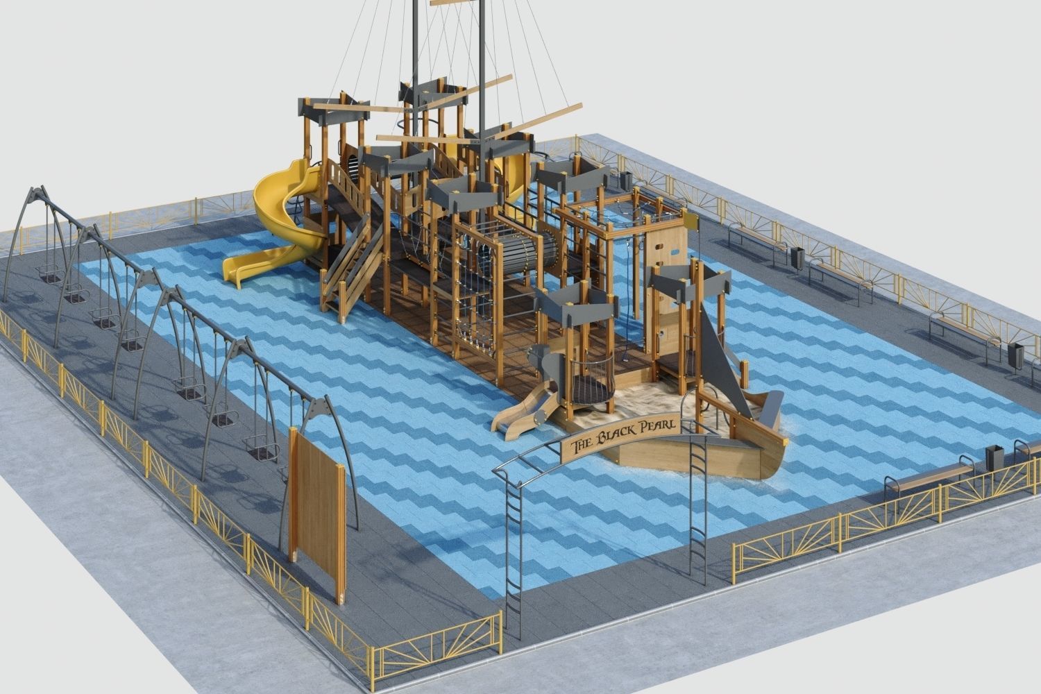 Children playground Pirate ship 3D model_13