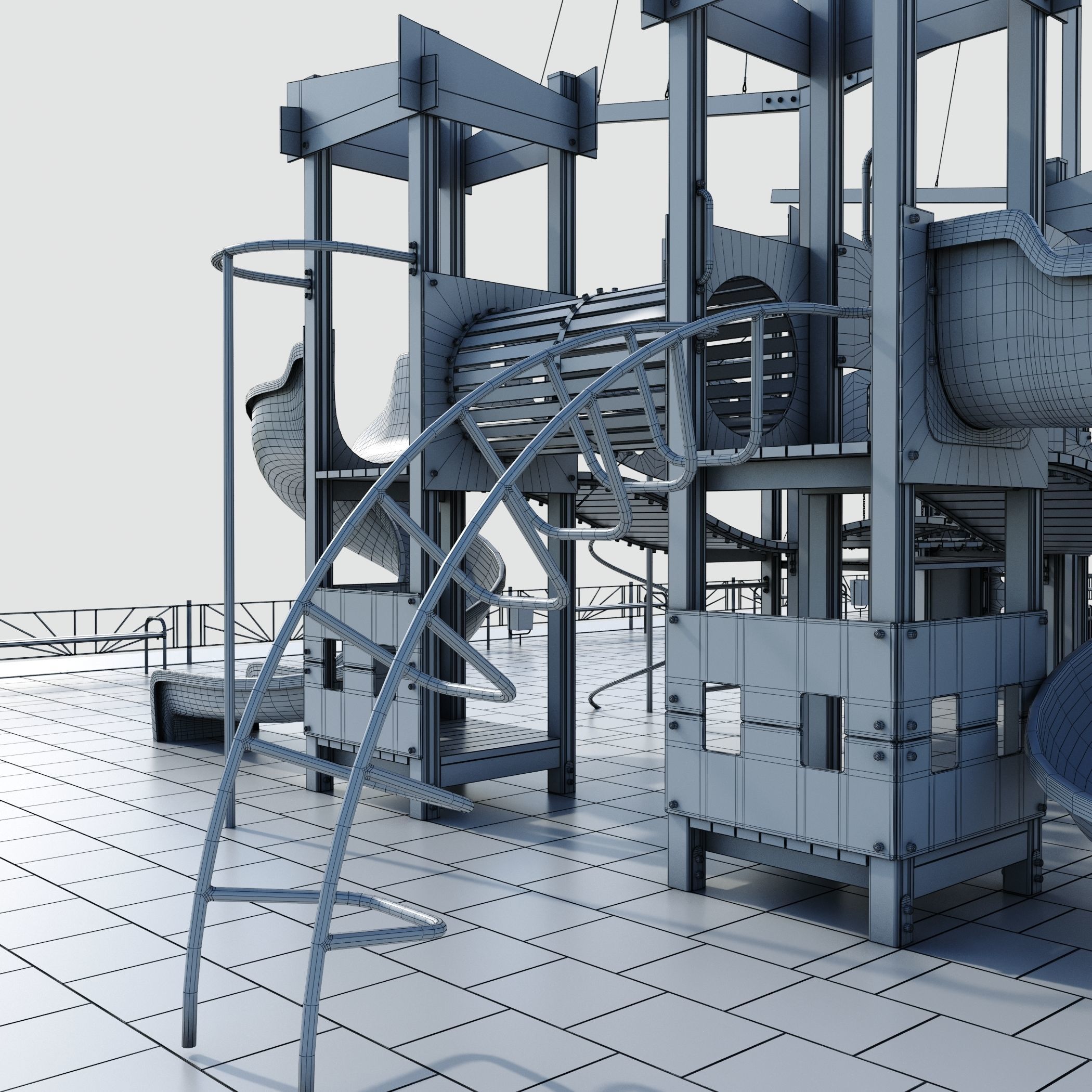 Children playground Pirate ship 3D model_35