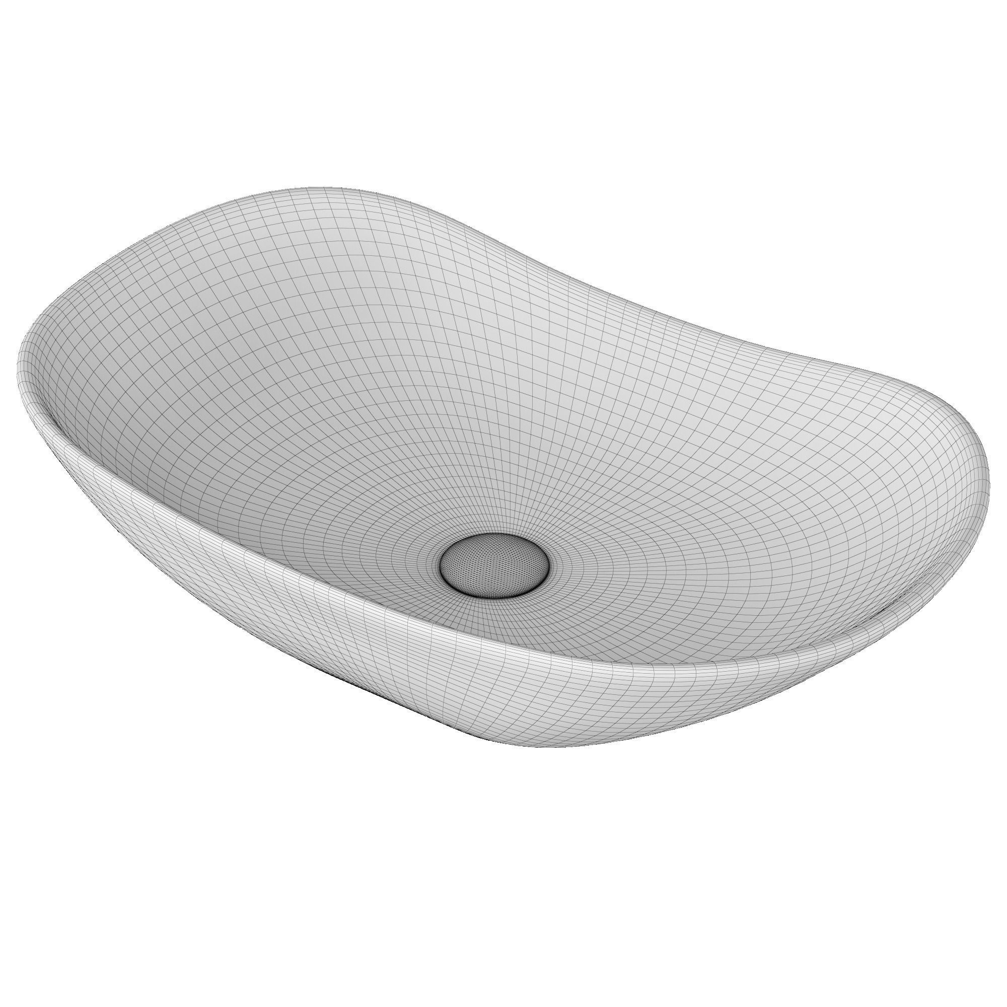 Table Top Basin in rounded rectangle shape Modeled in 3ds max 3D model_9