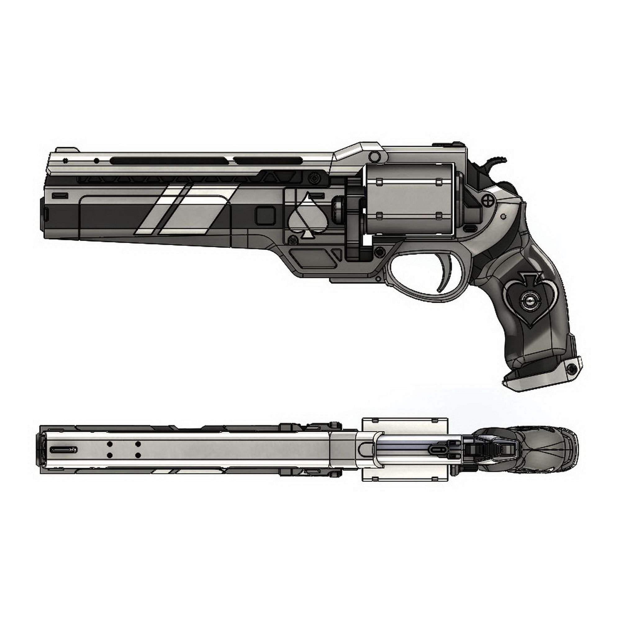 Ace of Spades Exotic Hand Cannon 3D print model_1