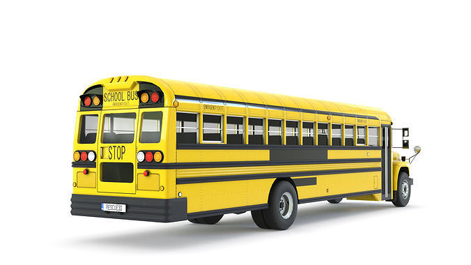 School Bus Low-poly 3D model 6