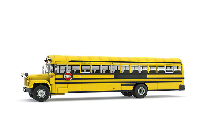 School Bus Low-poly 3D model 5