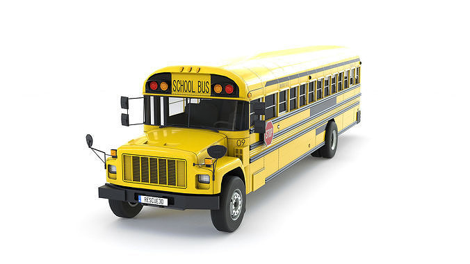 School Bus Low-poly 3D model 4