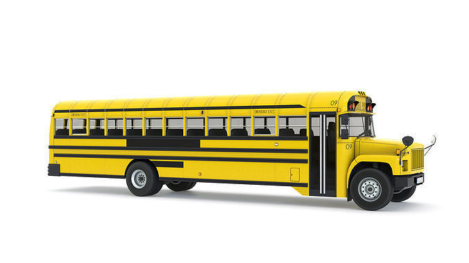 School Bus Low-poly 3D model 3