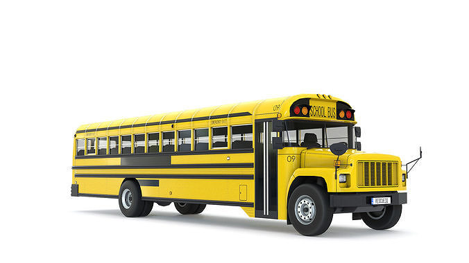 School Bus Low-poly 3D model 2