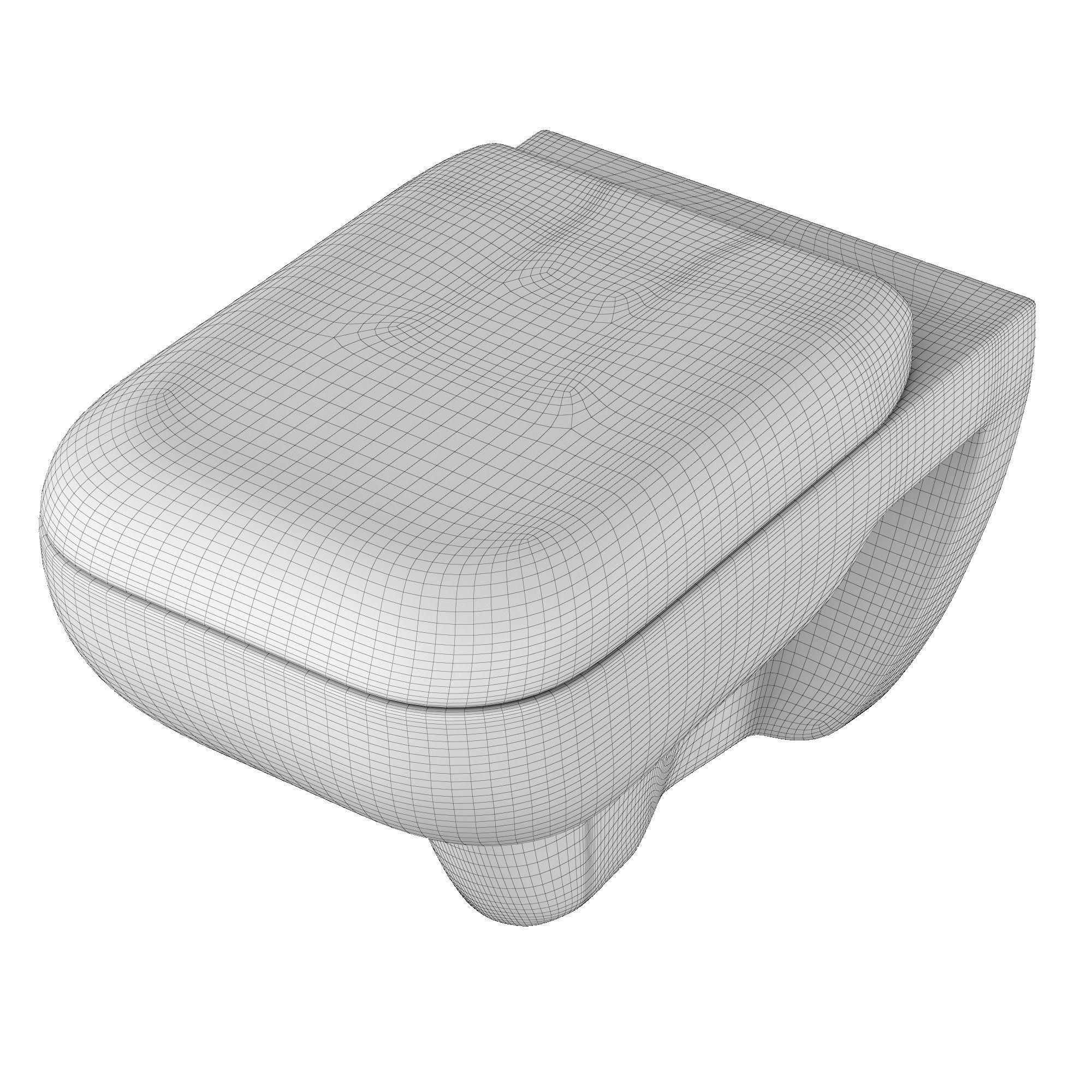 Wall Hung Water closet toilet 3D model Modeled in 3ds max 3D model_9