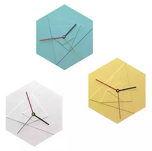 Modern geometric wall clocks with pastel colors