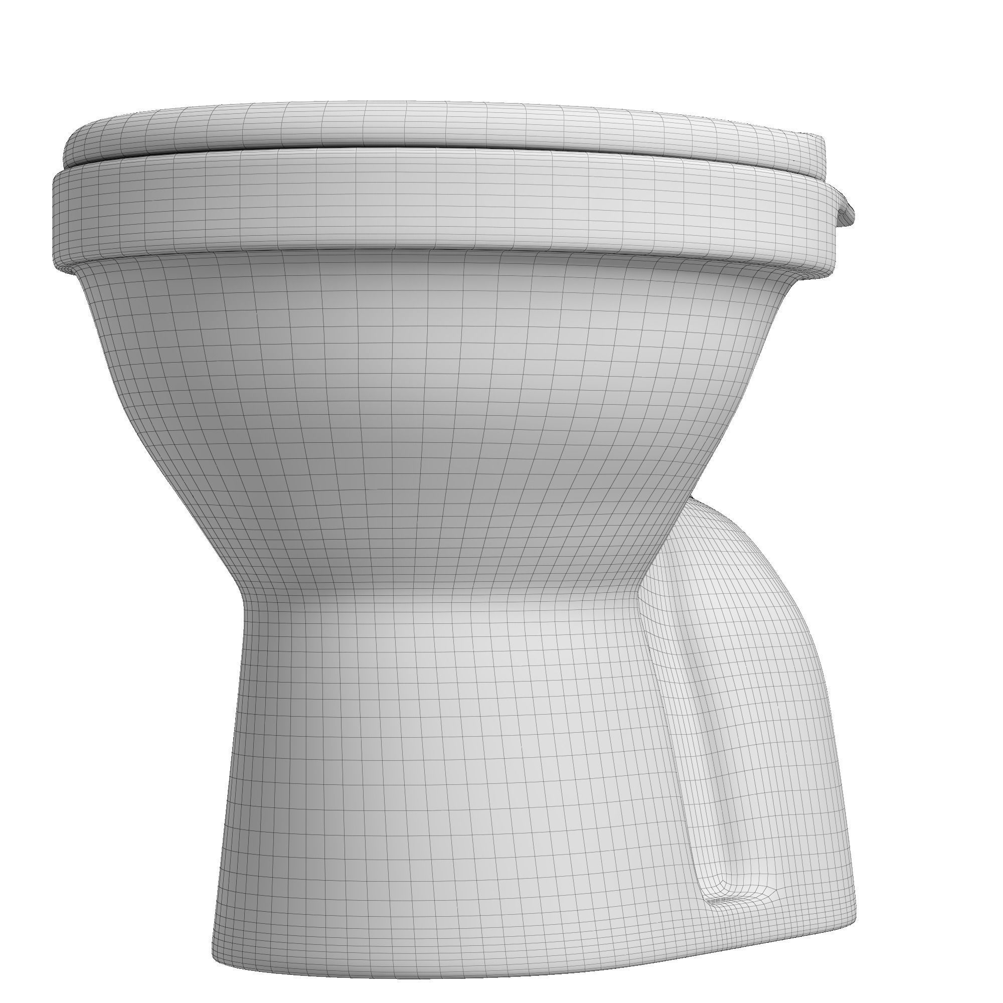 Floor Mount oval shape EWC toilet 3D model Modeled in 3ds max 3D model_11